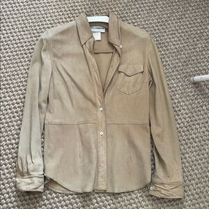 Dolce & Gabbana Camel Suede Button-Up Shirt
